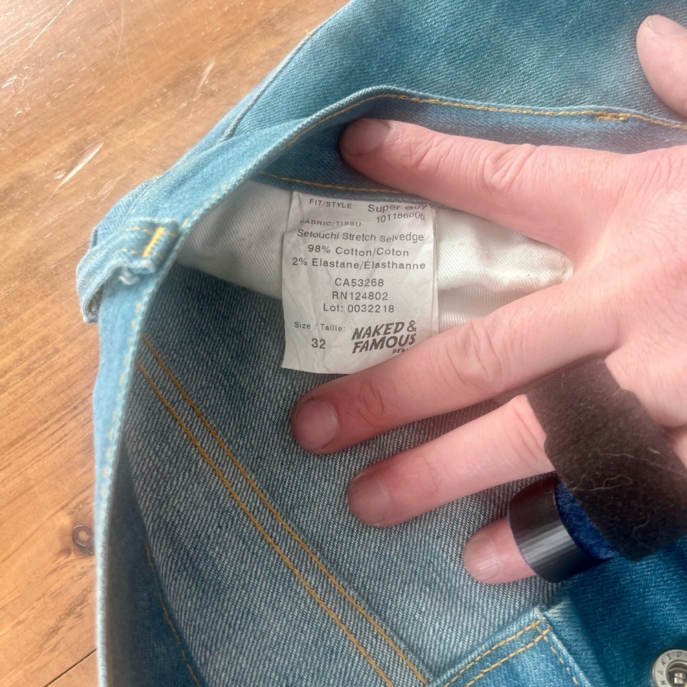 Naked & Famous Denim Light Blue Slim Jeans - Picture 6 of 6